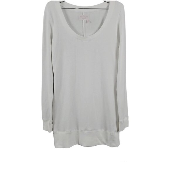 🚨246 Victoria's Secret Long Sleeve Boat Neck Oversized White Knit Tunic Sweater - Picture 1 of 6